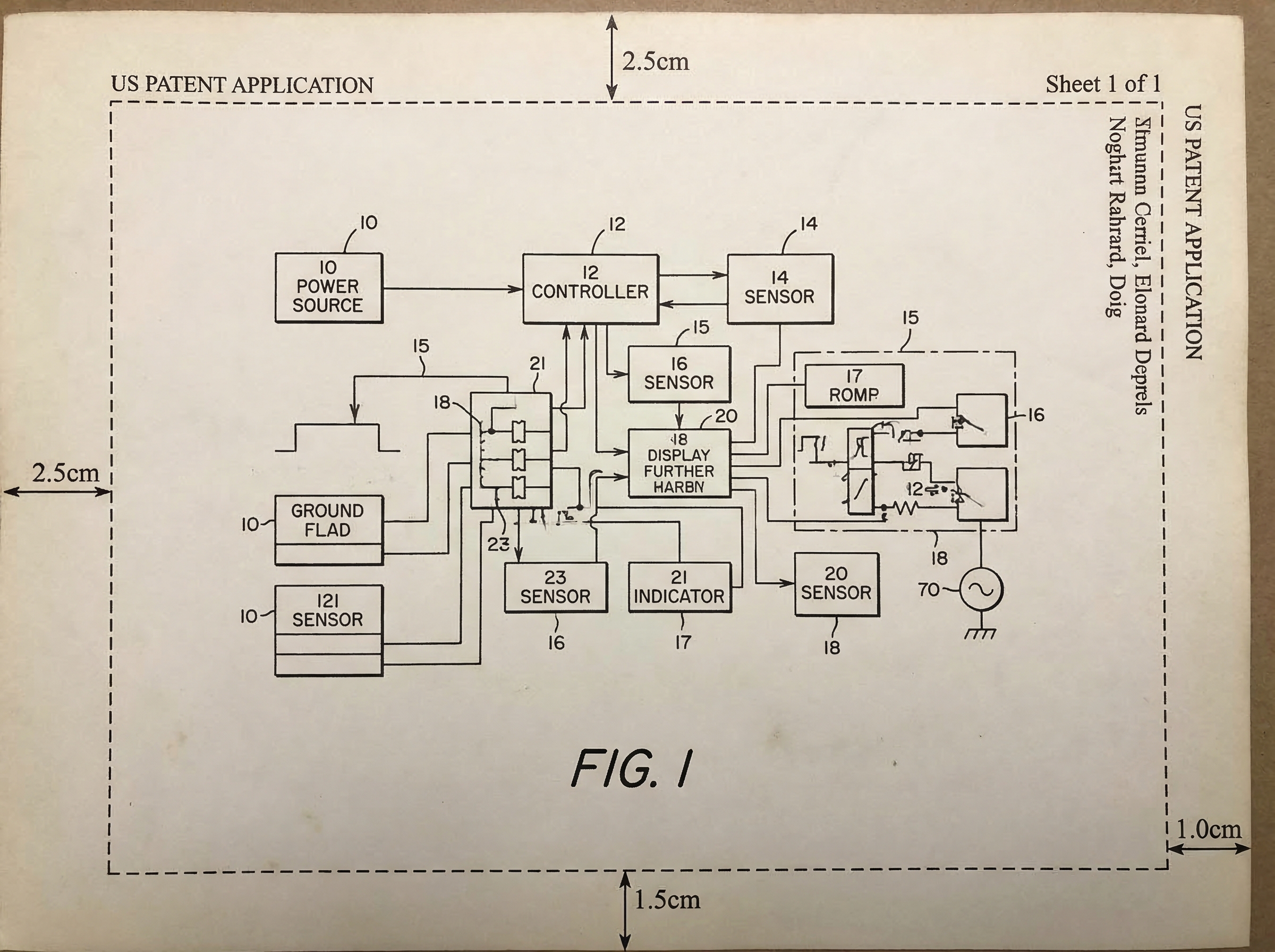 Dibujos de patente USPTO en línea — conformes §1.84 en minutos Figura utilitaria — márgenes y referencias §1.84 aplicados.