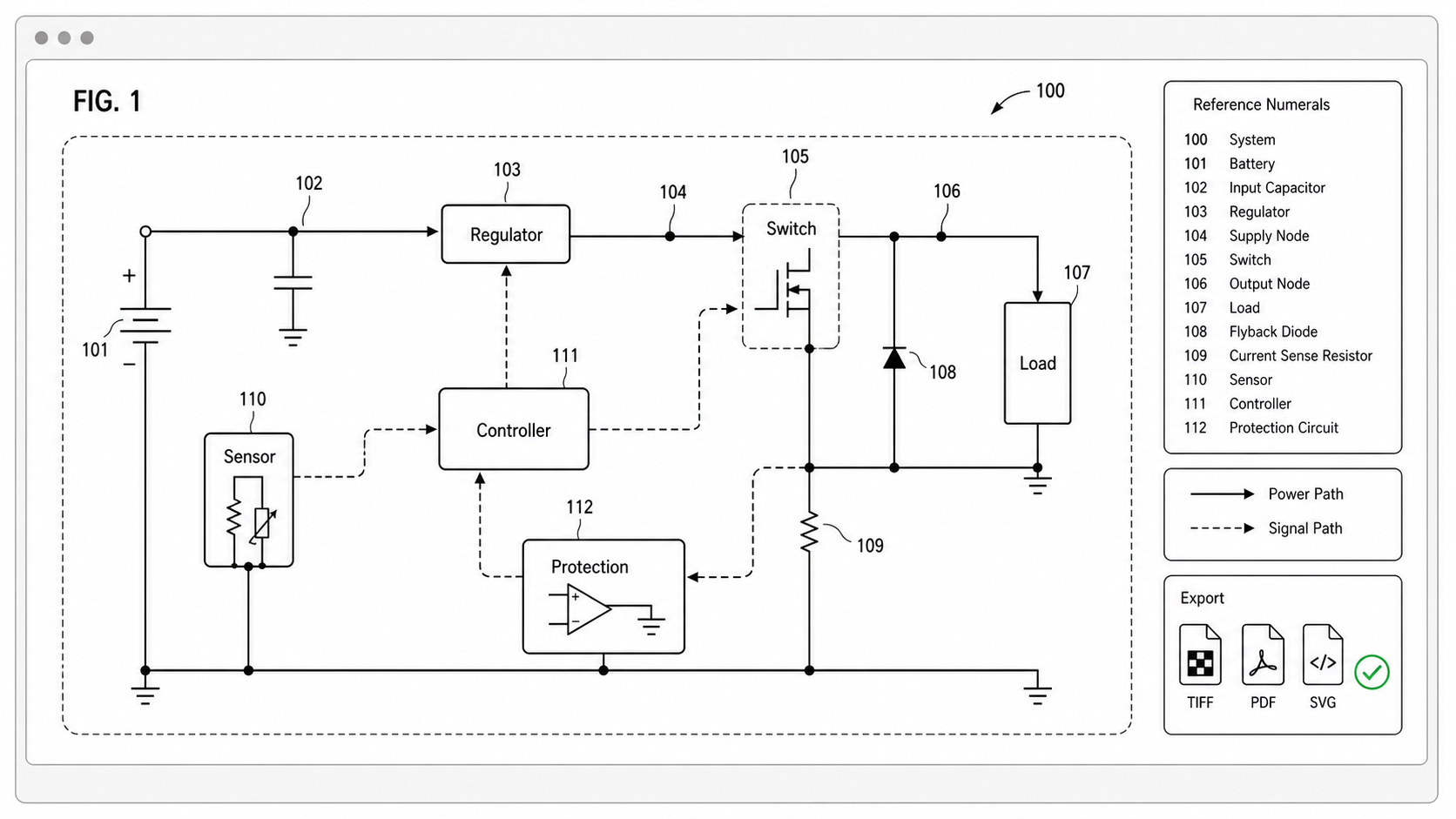 Ejemplo de figura de patente generada desde el prompt