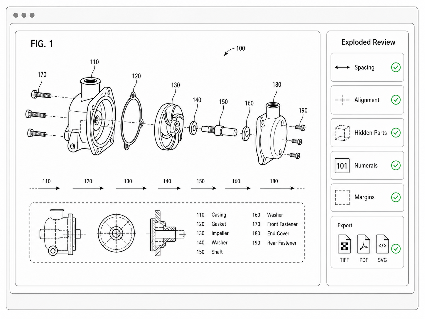 Exploded-View-Prüfung