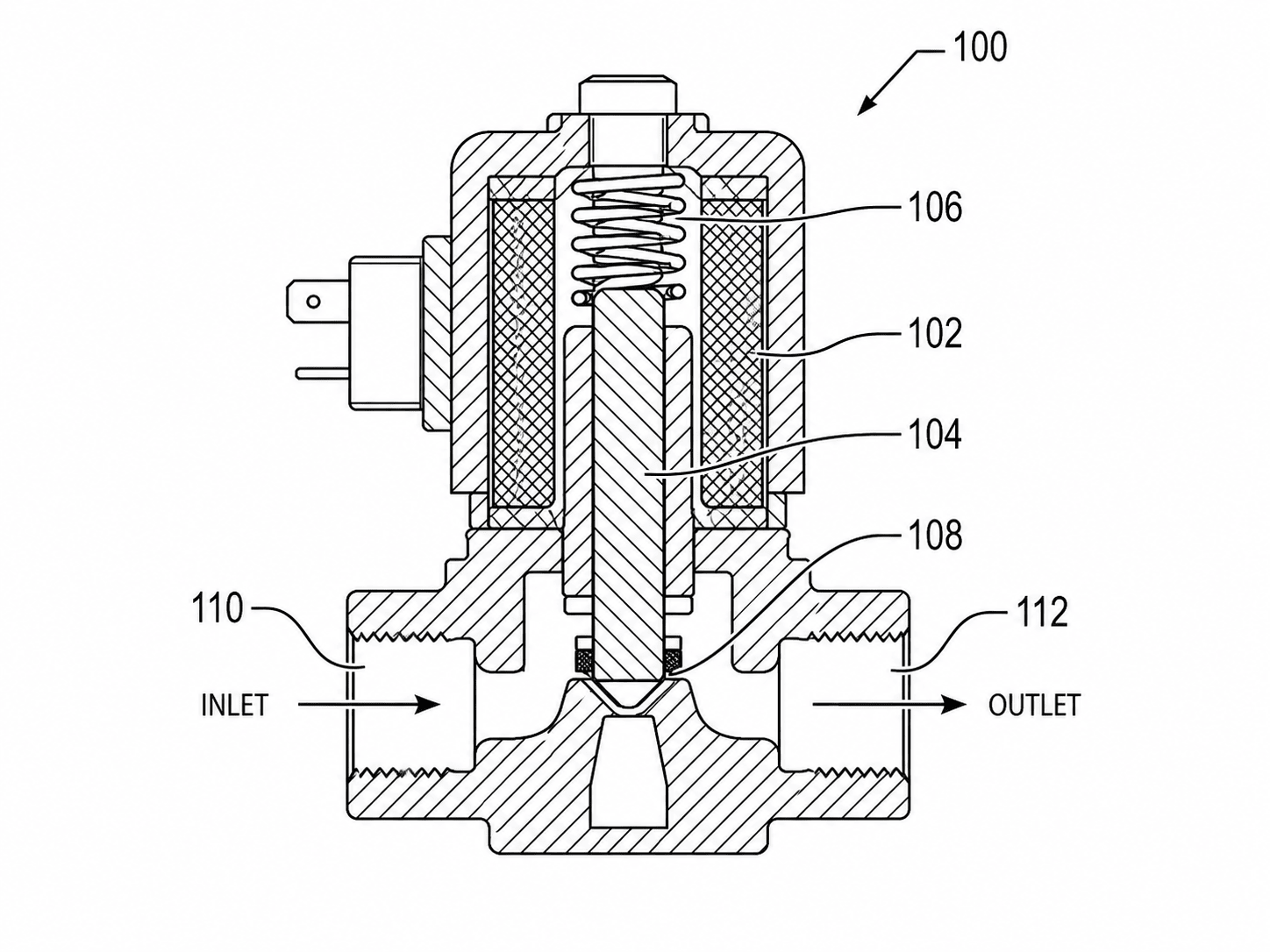 Solenoid valve cross-section