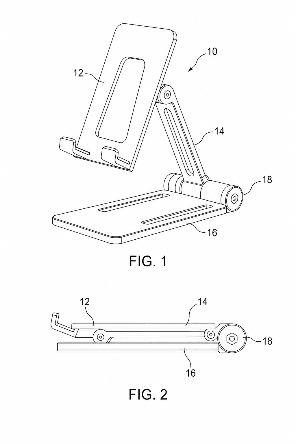 Collapsible phone stand — photo to FIG. 1 and FIG. 2