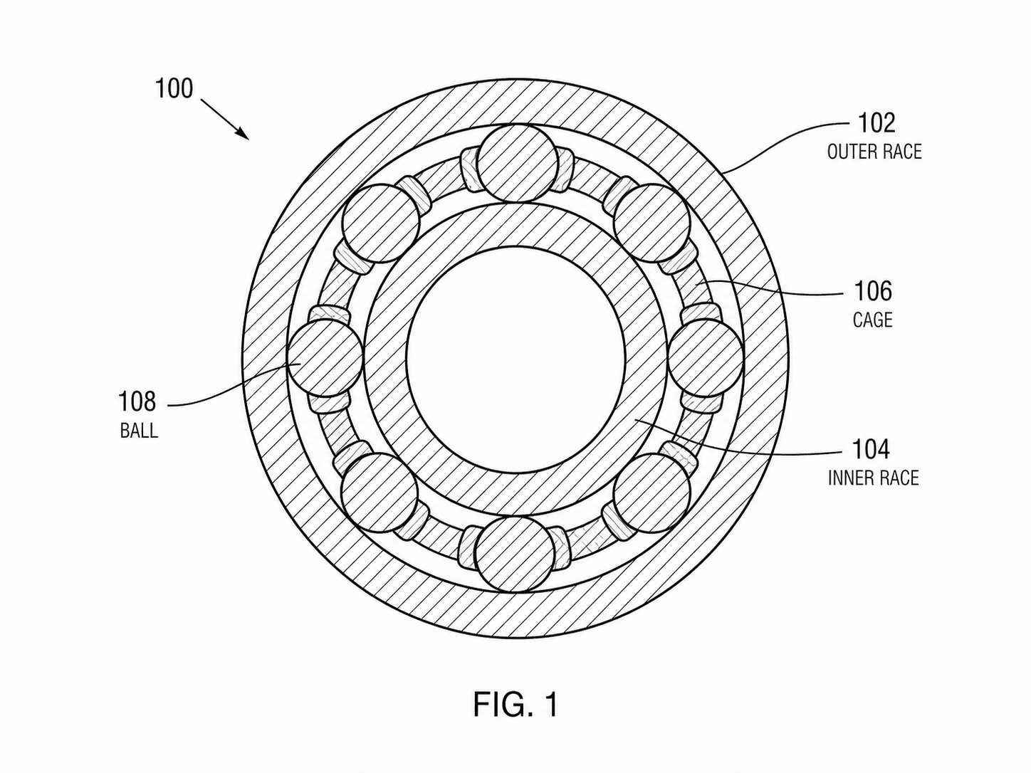 Ball bearing cross-section