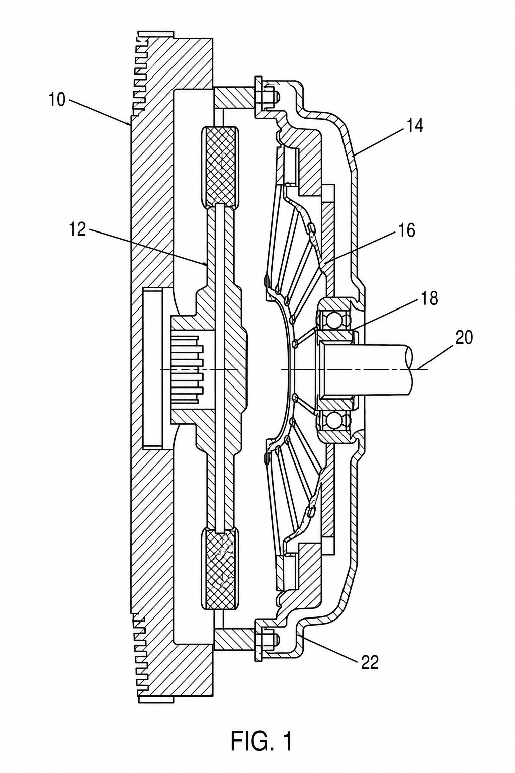 Friction clutch cross-section